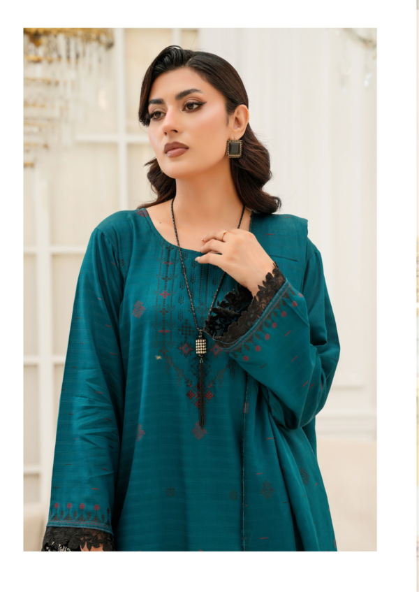 Shirt: Airjet Viscose Jacquard Brosha With Gala Damman & Bazu Shawl: Airjet Viscose Jacquard Shawl Trouser: Airjet Viscose Dyed Trouser